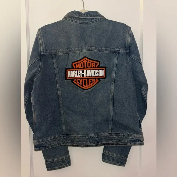 Harley Davidson Essential Bar & Shield Denim Jacket in Medium Indigo - Picture 5 of 9